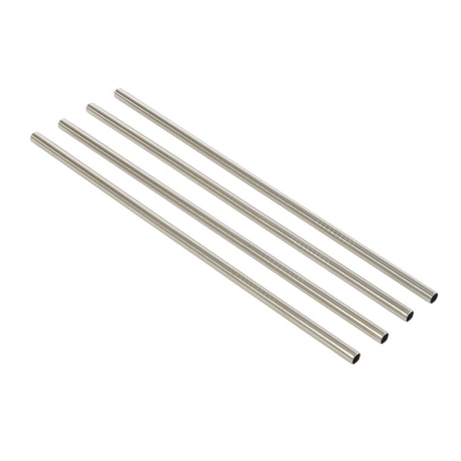 Straight Stainless Steel Drinking Straws (6mm x 215mm)